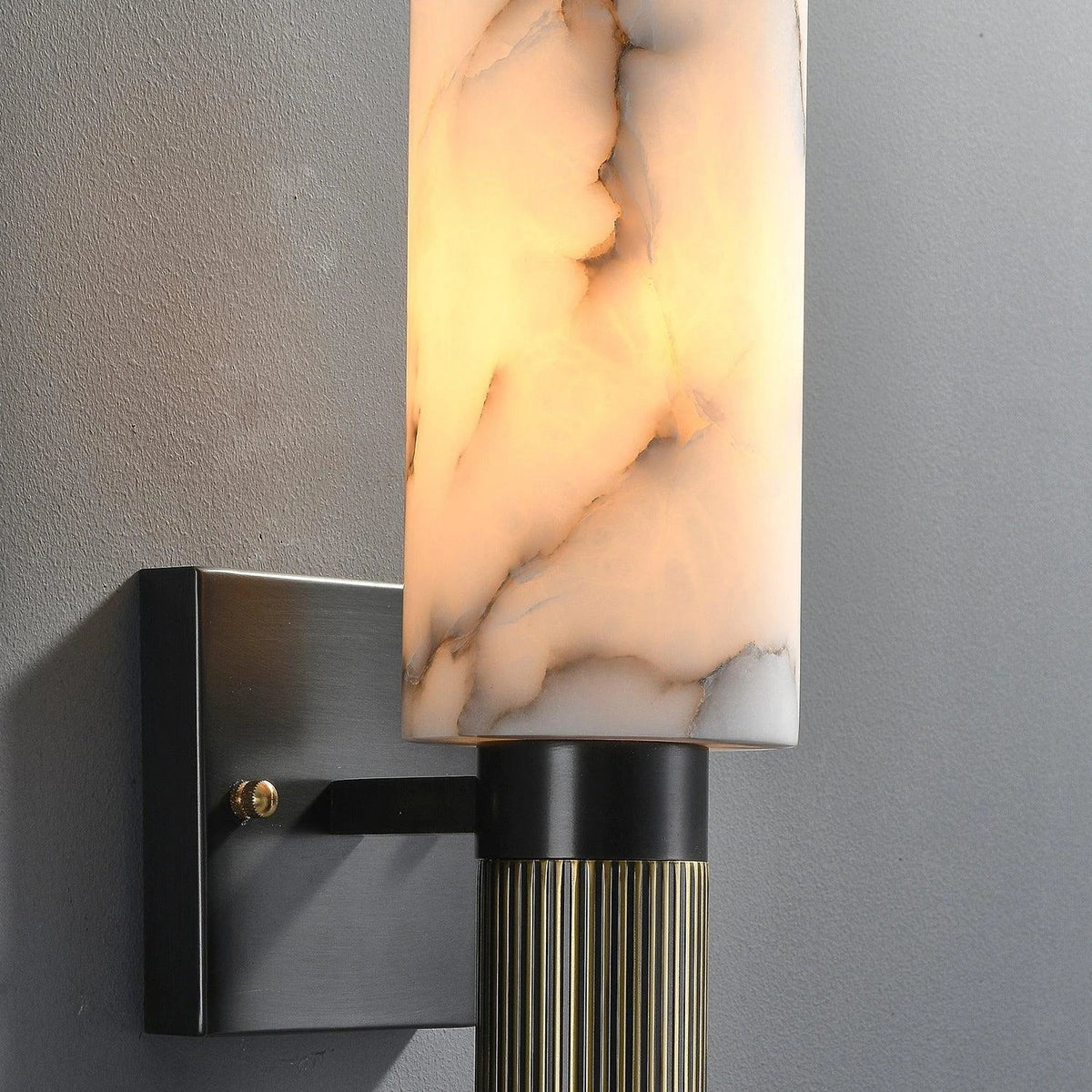 Fluted Cylinder Wall Sconce in alabaster for Hallway light fixture by AUVIELIGHT