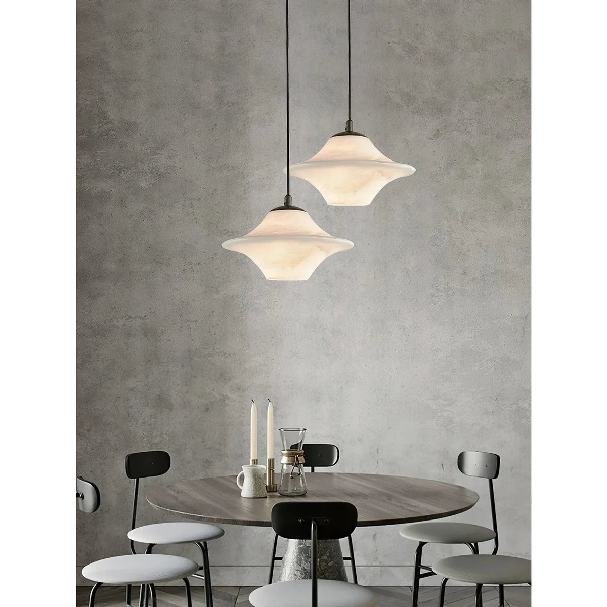 Flying Saucer Pendant Light in alabaster for Kitchen Island by AUVIELIGHT