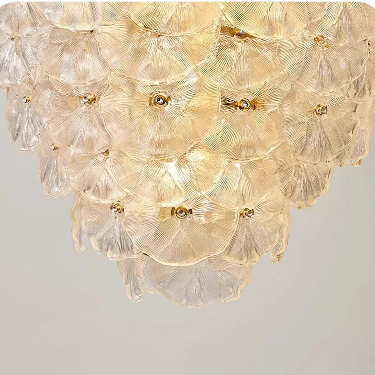 French Crown Petal Chandelier in brass for Dining Room by AUVIELIGHT
