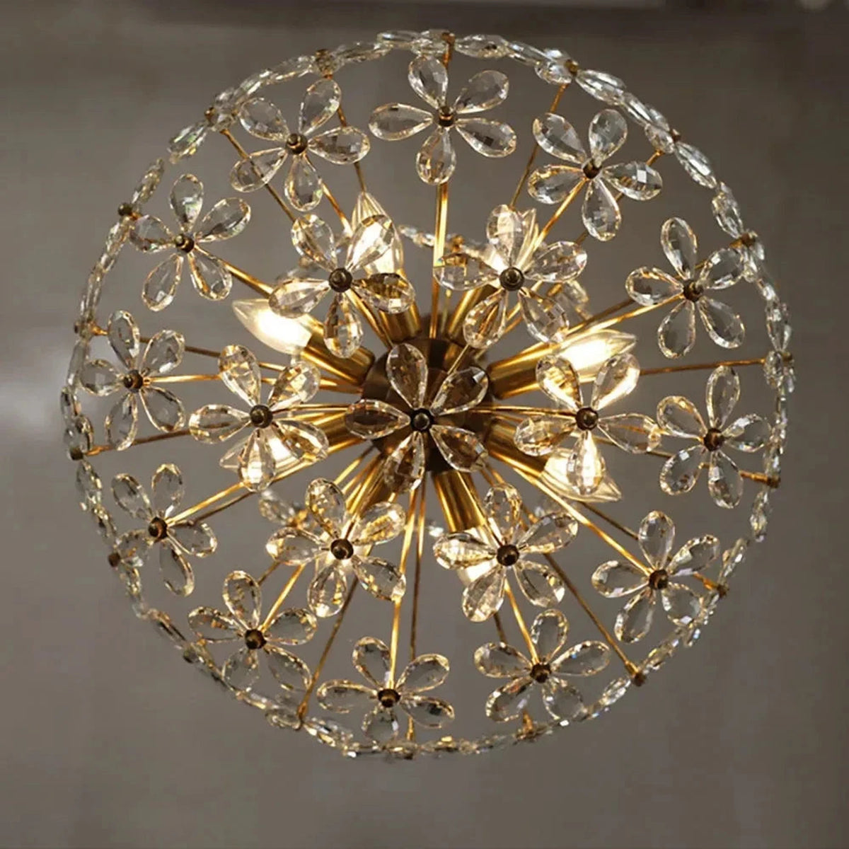 French Flower Basket Chandelier in crystal for Dining Room light fixture by AUVIELIGHT