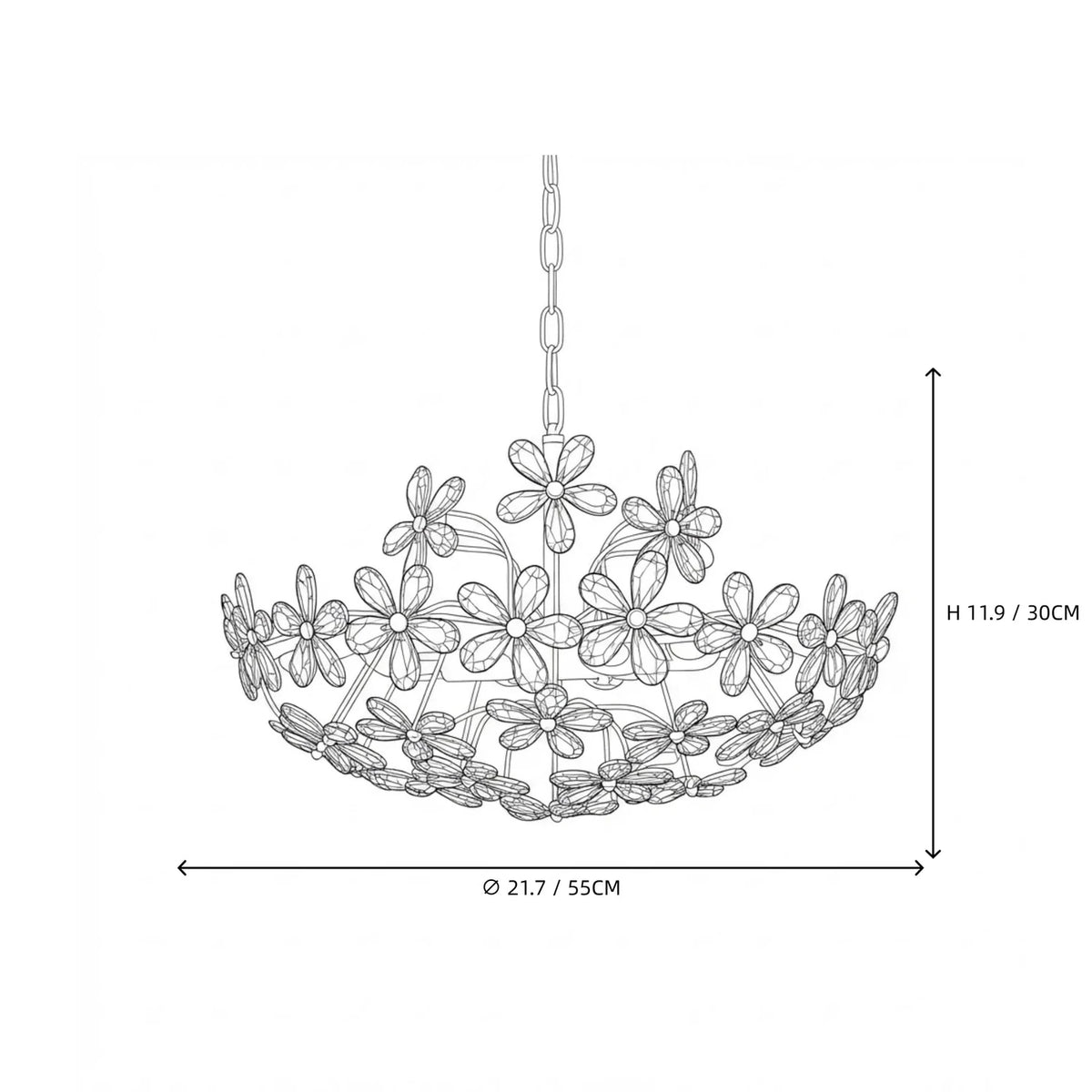French Flower Basket Chandelier in crystal for Dining Room light fixture by AUVIELIGHT