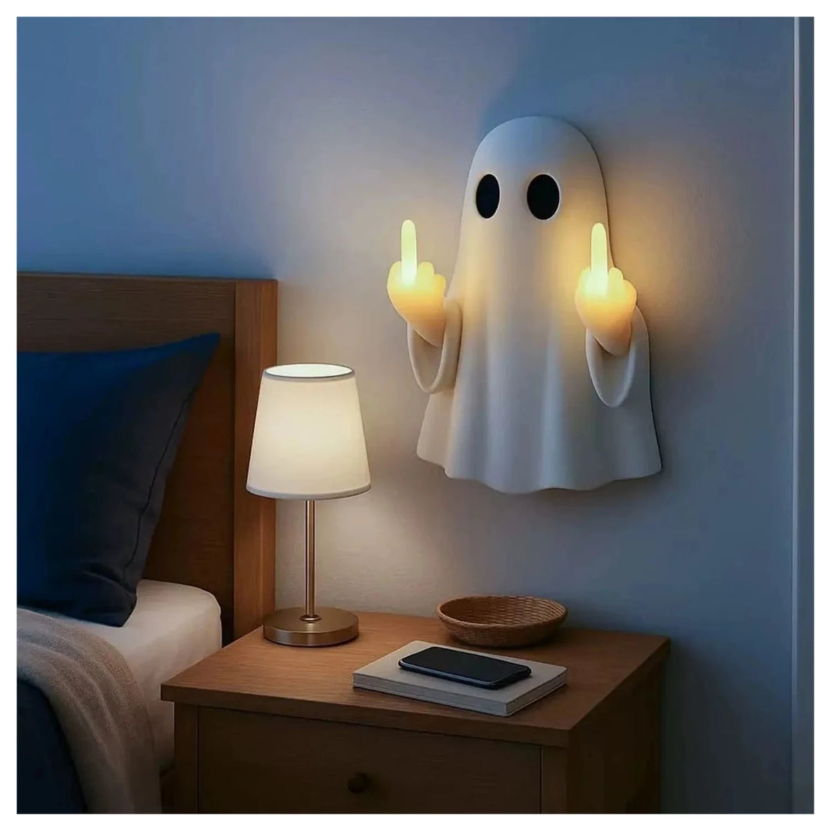 Funny Ghost Middle Finger Wall Sconce LED Night Light by AUVIELIGHT