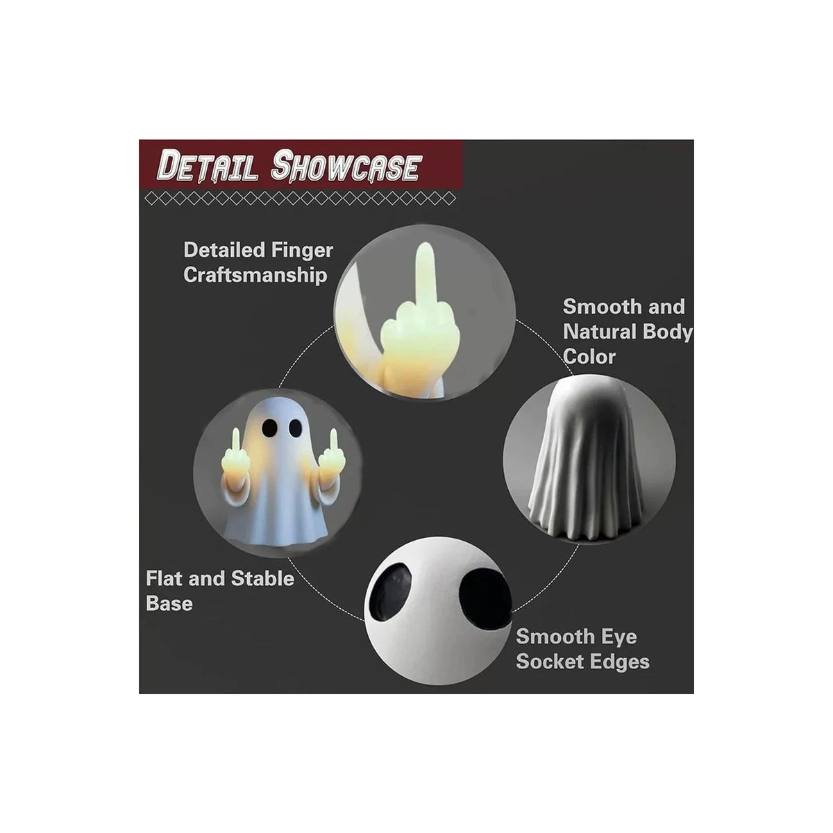 Funny Ghost Middle Finger Wall Sconce LED Night Light by AUVIELIGHT