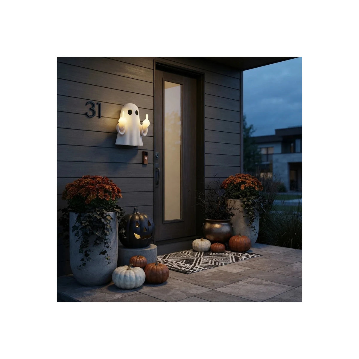 Funny Ghost Middle Finger Wall Sconce LED Night Light by AUVIELIGHT