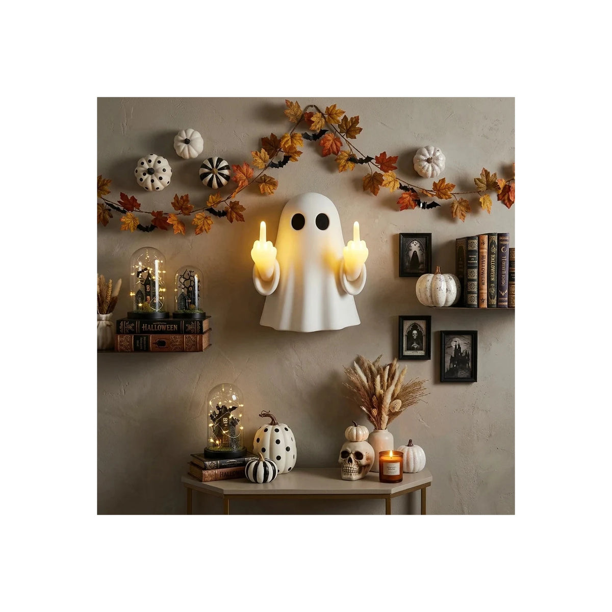 Funny Ghost Middle Finger Wall Sconce LED Night Light by AUVIELIGHT
