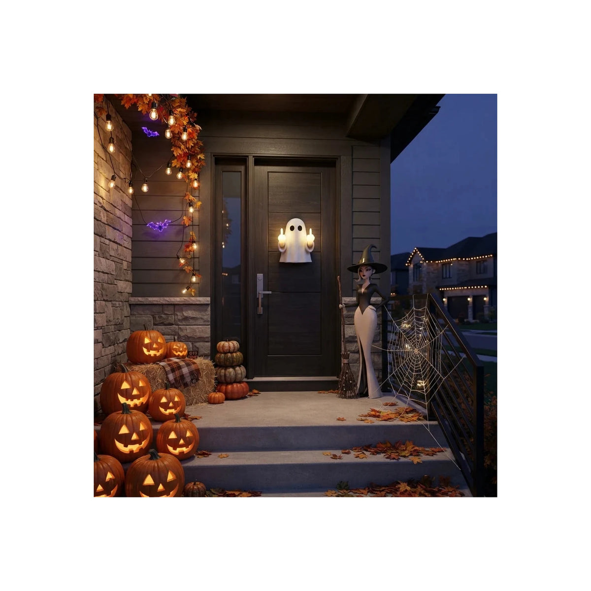 Funny Ghost Middle Finger Wall Sconce LED Night Light by AUVIELIGHT