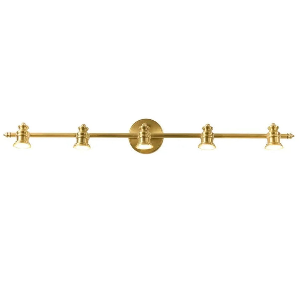 Gallery Artwork Picture Light for Living Room by AUVIELIGHT, 5 heads L 93cm x H 12cm / L 36.6″ x H 4.7″ / Natural Brass / Warm Light