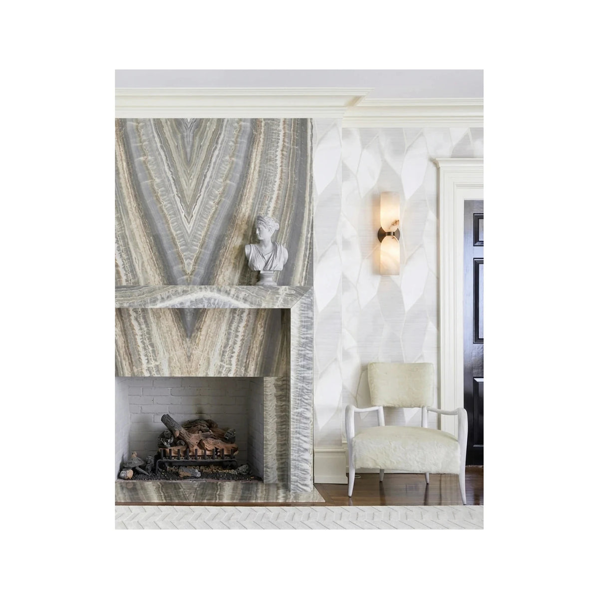 GeminiHourglass Double Stone Wall Light by AUVIELIGHT