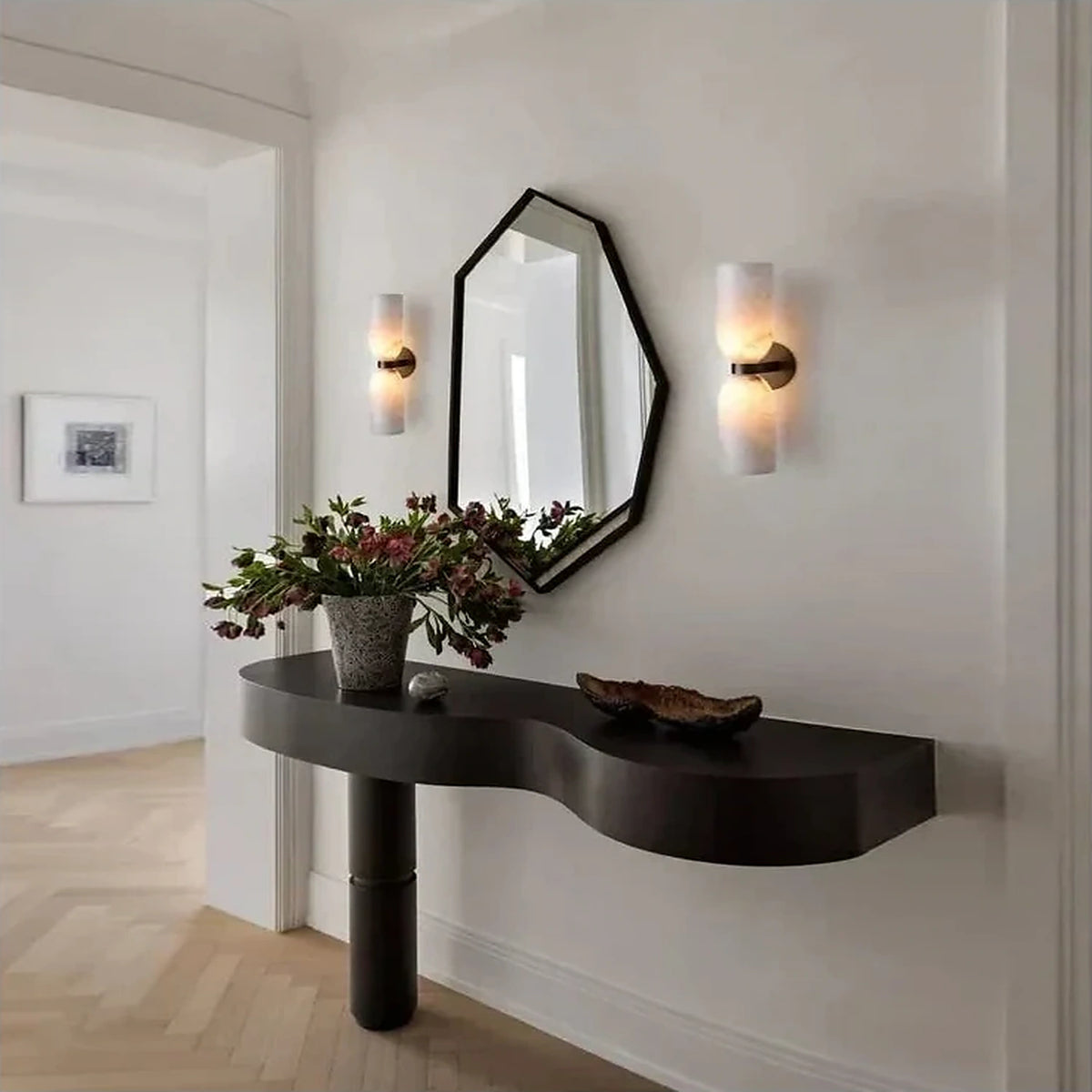 GeminiHourglass Double Stone Wall Light by AUVIELIGHT