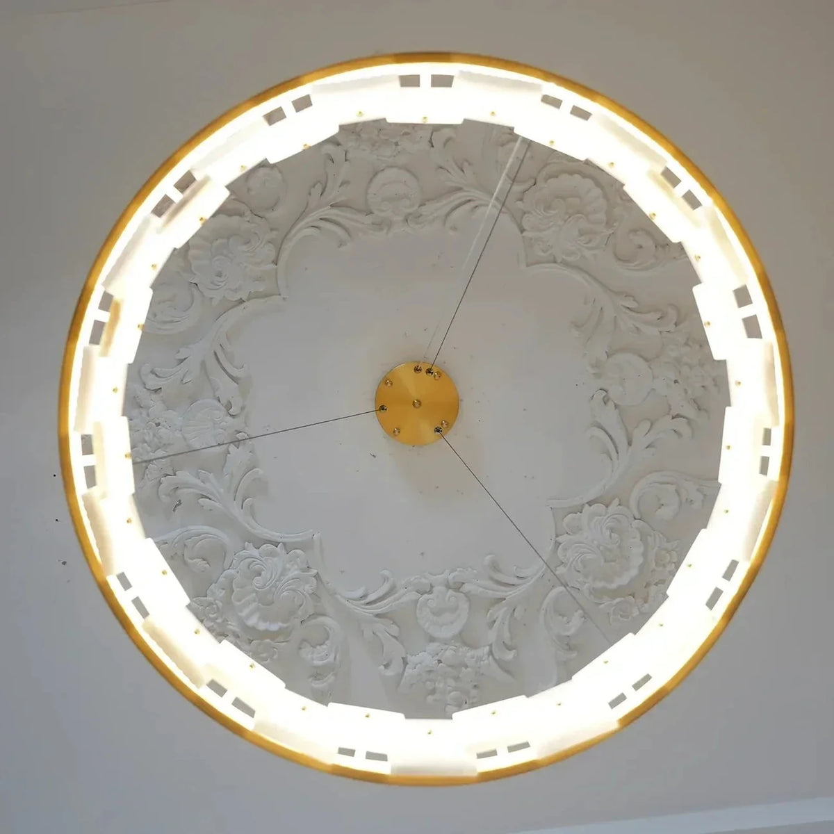 Geometric Chandelier in alabaster for Dining Room by AUVIELIGHT