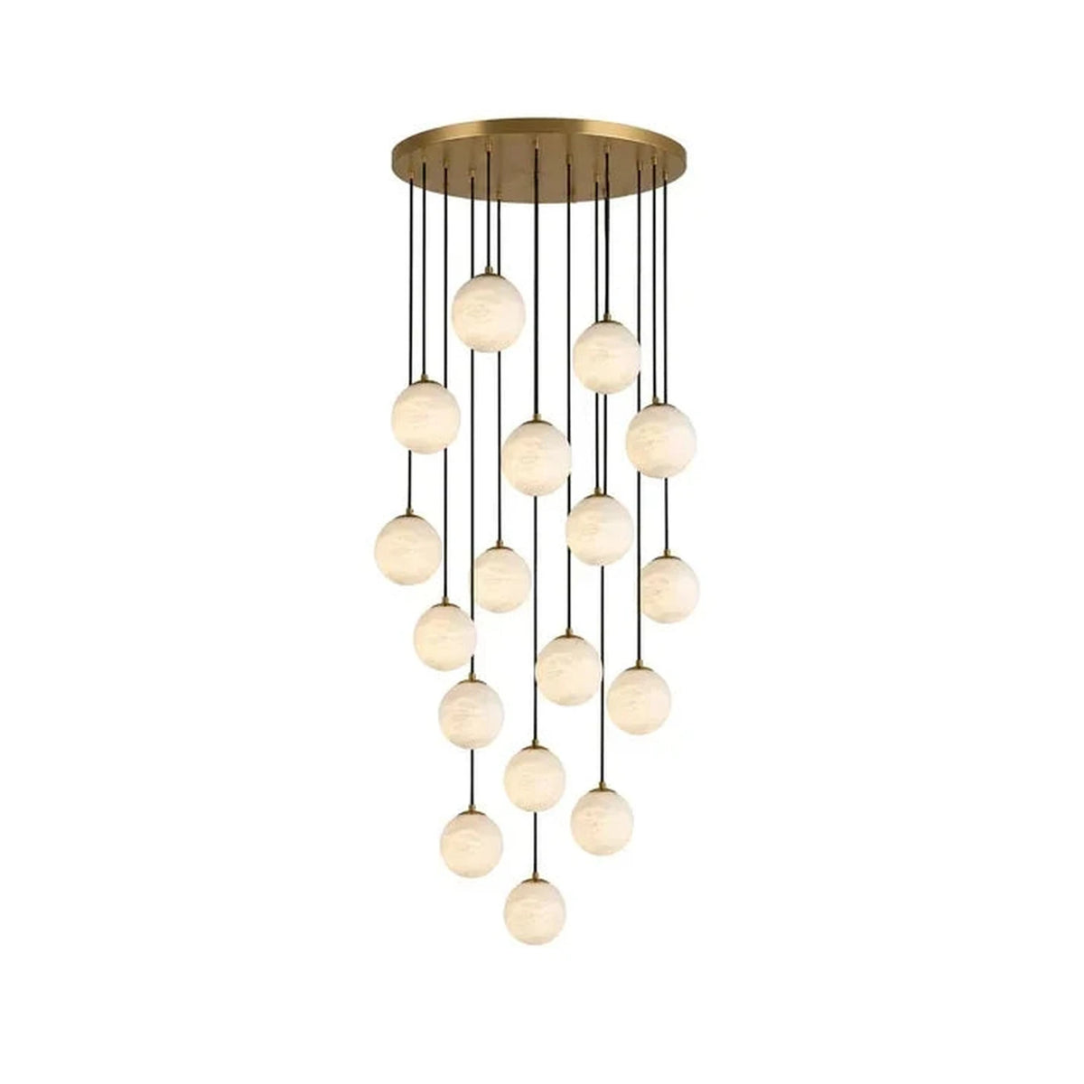 Gilded Canopy Globe Chandelier in alabaster for Dining Room light fixture by AUVIELIGHT