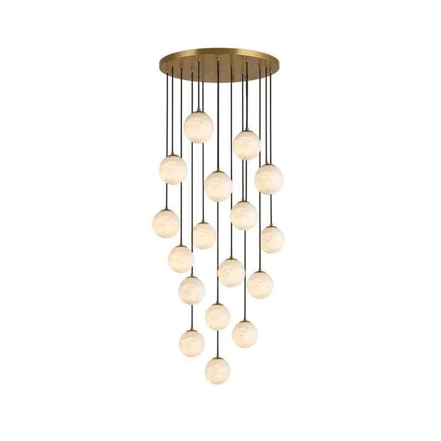 Gilded Canopy Globe Chandelier in alabaster for Dining Room light fixture by AUVIELIGHT