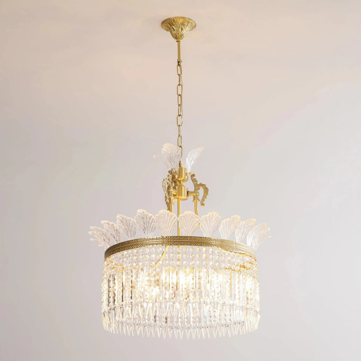 Gilded Filigree Chandelier in crystal for Dining Room light fixture by AUVIELIGHT