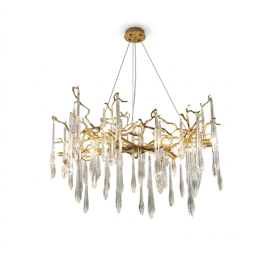 Glacier Branch Chandelier in crystal for Dining Room light fixture by AUVIELIGHT