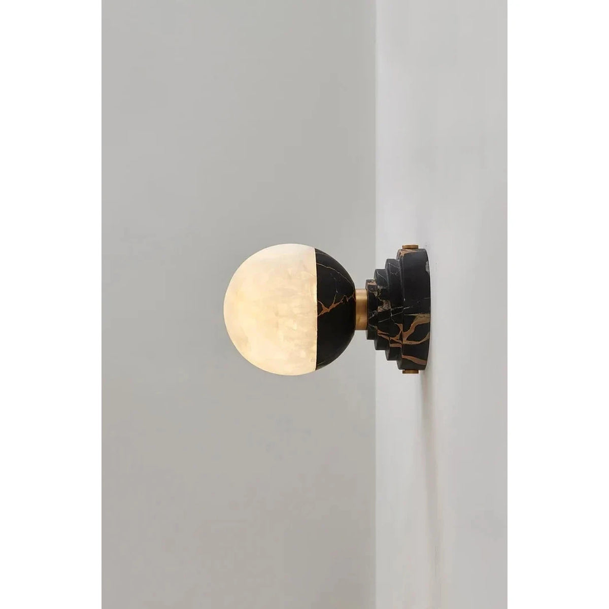 Globe Wall Sconce in alabaster for Hallway light fixture by AUVIELIGHT