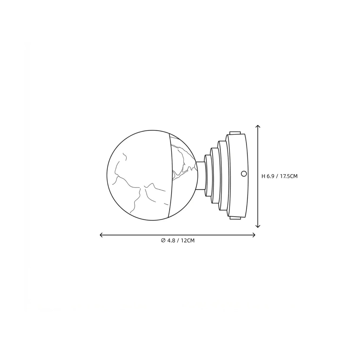 Globe Wall Sconce in alabaster for Hallway light fixture by AUVIELIGHT