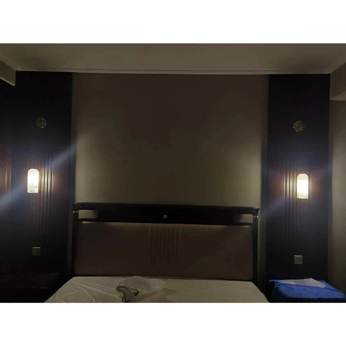 Hook Cylinder Wall Sconce in alabaster for Hallway light fixture by AUVIELIGHT