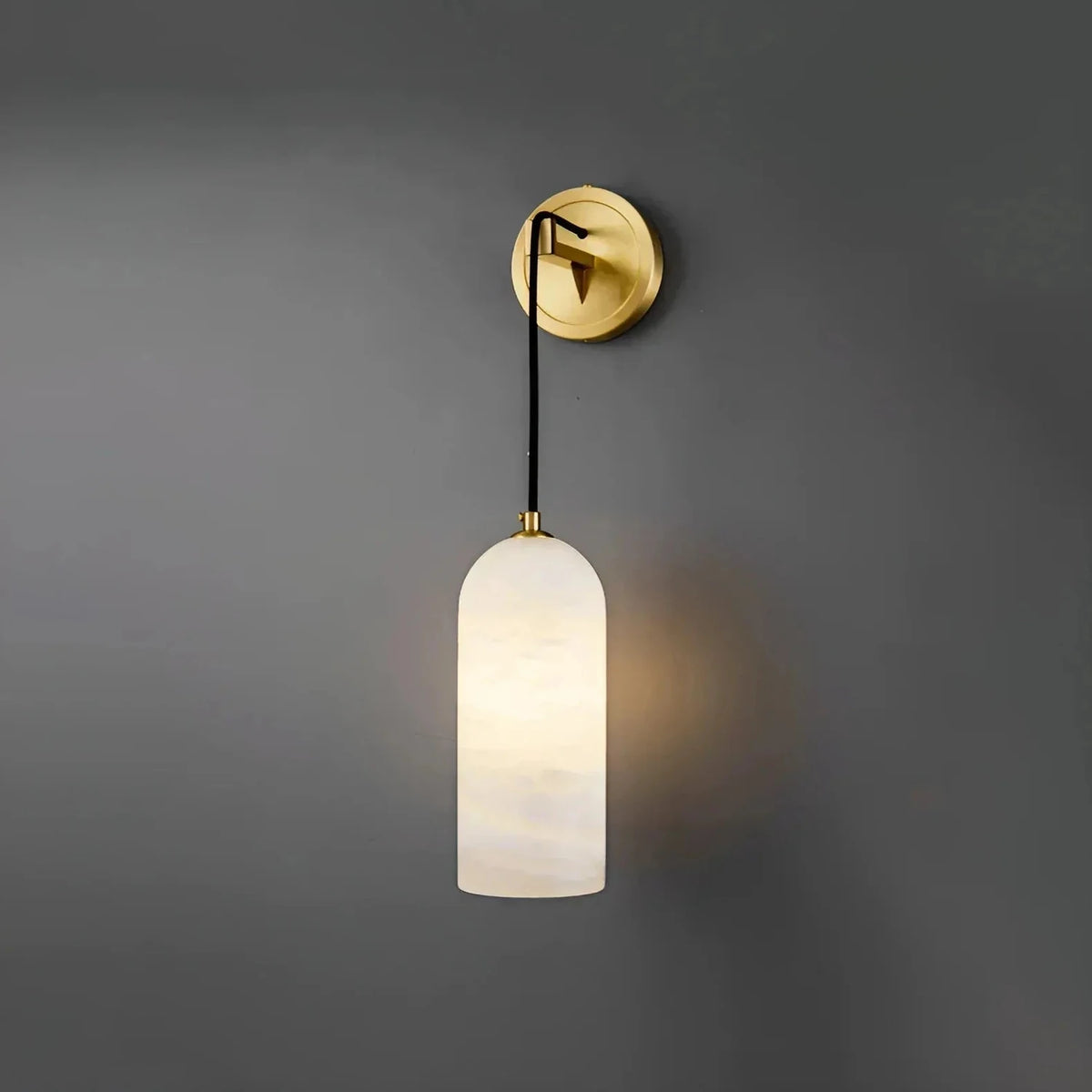 Hook Cylinder Wall Sconce in alabaster for Hallway light fixture by AUVIELIGHT