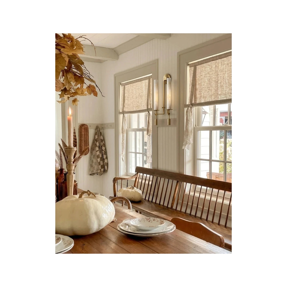 Ignis Alabaster Candle Wall Sconce light fixture by AUVIELIGHT
