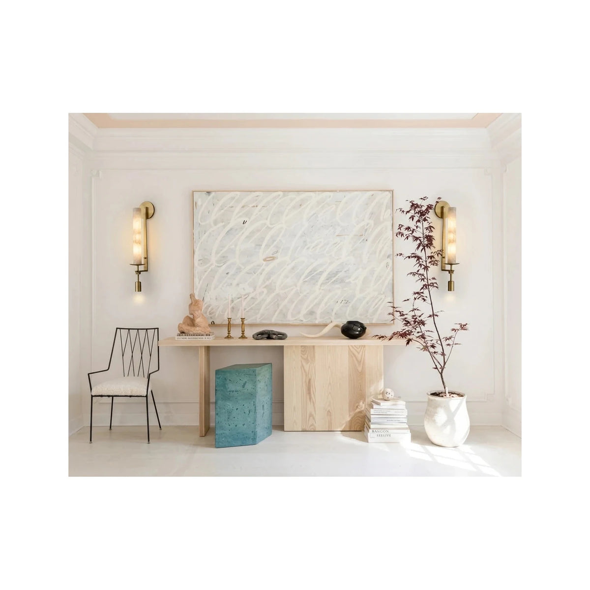 Ignis Alabaster Candle Wall Sconce light fixture by AUVIELIGHT