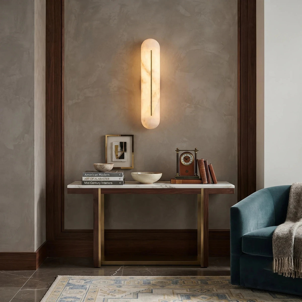 Inlaid Wall Sconce in alabaster for Hallway light fixture by AUVIELIGHT