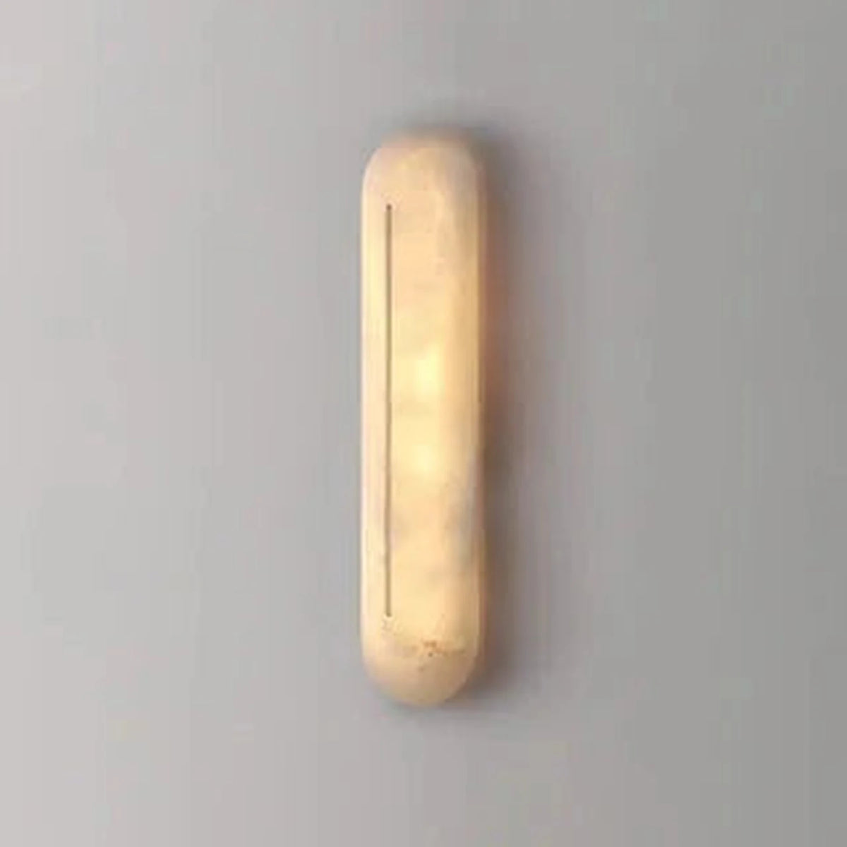 Inlaid Wall Sconce in alabaster for Hallway light fixture by AUVIELIGHT, Dia 10cm x H 46cm / ∅ 3.9″ x H 18.1″ / White + Gold / Warm Light and 1