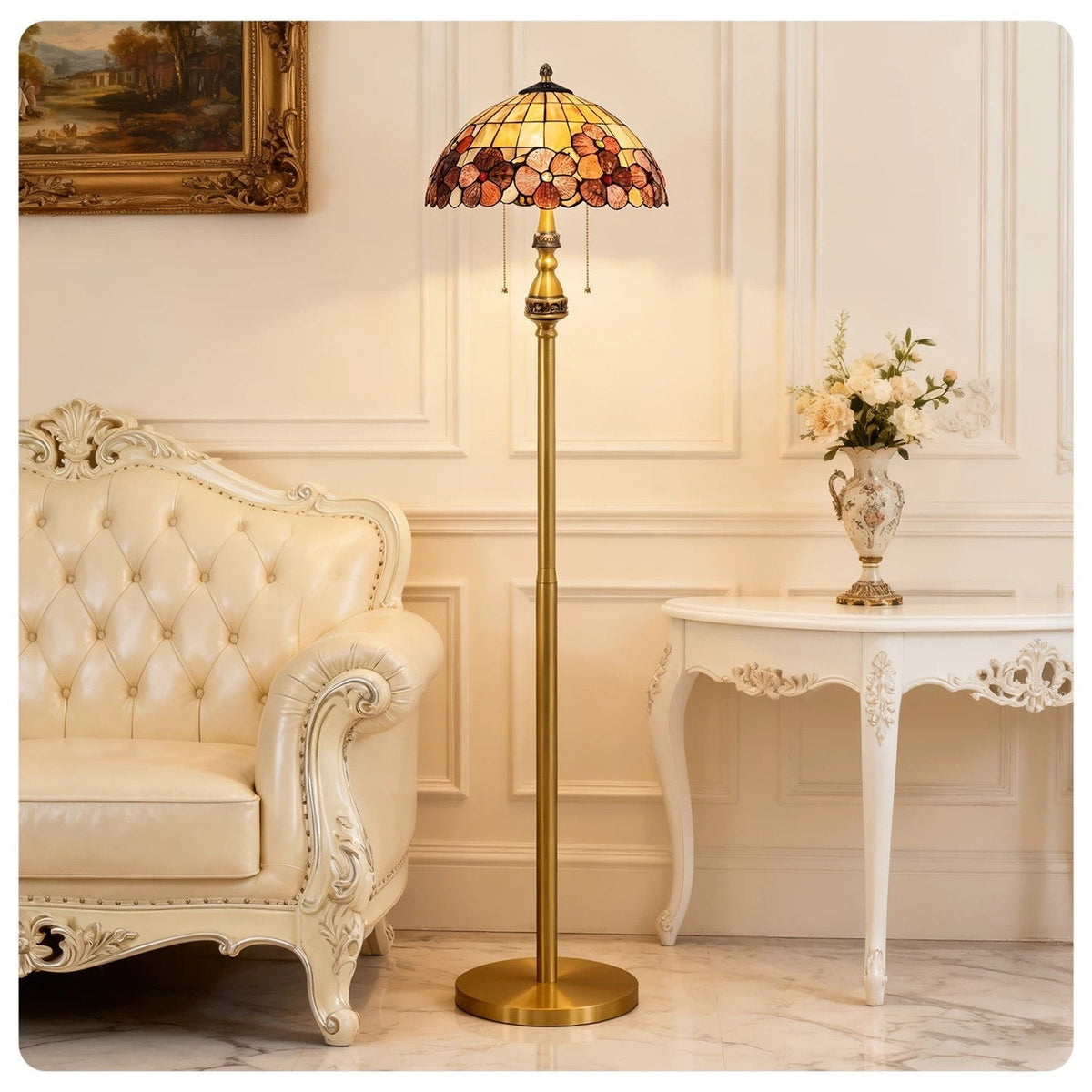 Inlay Shell Floor Lamp for Living Room light fixture by AUVIELIGHT