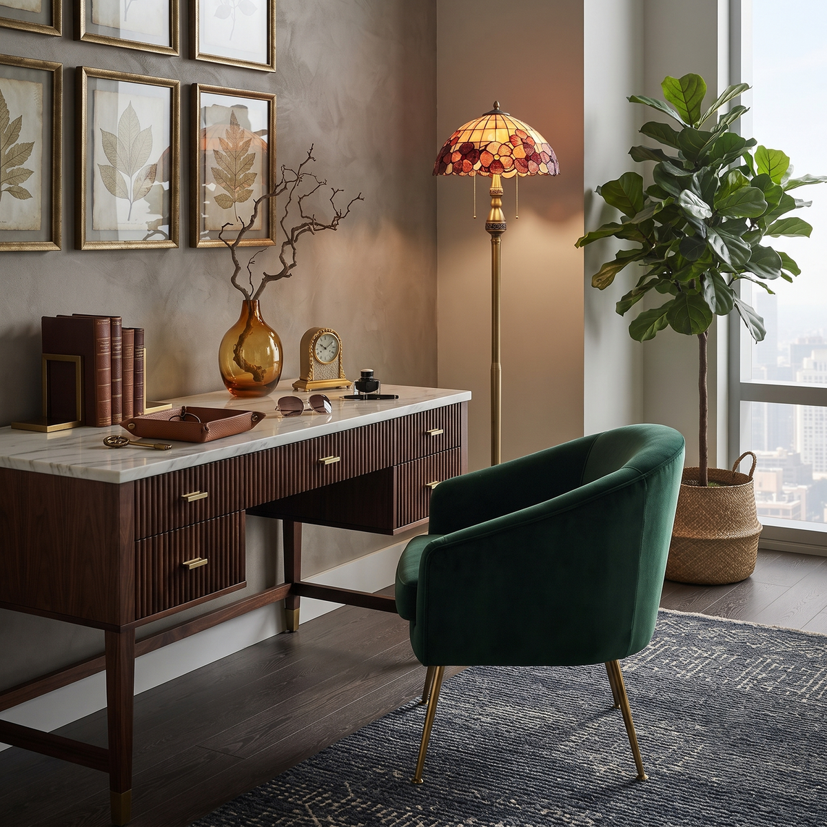 Inlay Shell Floor Lamp for Living Room light fixture by AUVIELIGHT