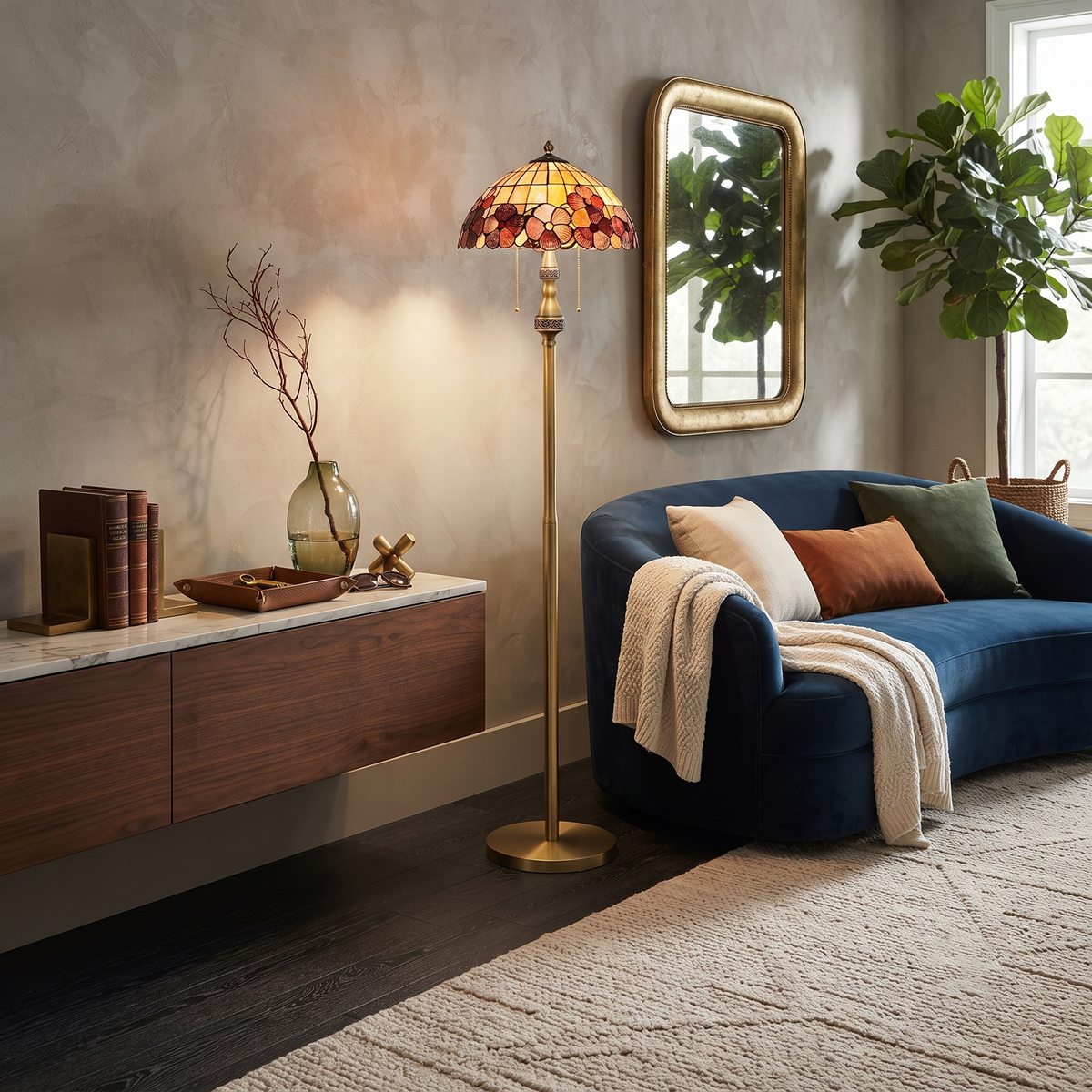 Inlay Shell Floor Lamp for Living Room light fixture by AUVIELIGHT