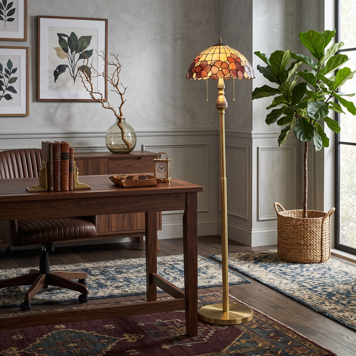 Inlay Shell Floor Lamp for Living Room light fixture by AUVIELIGHT