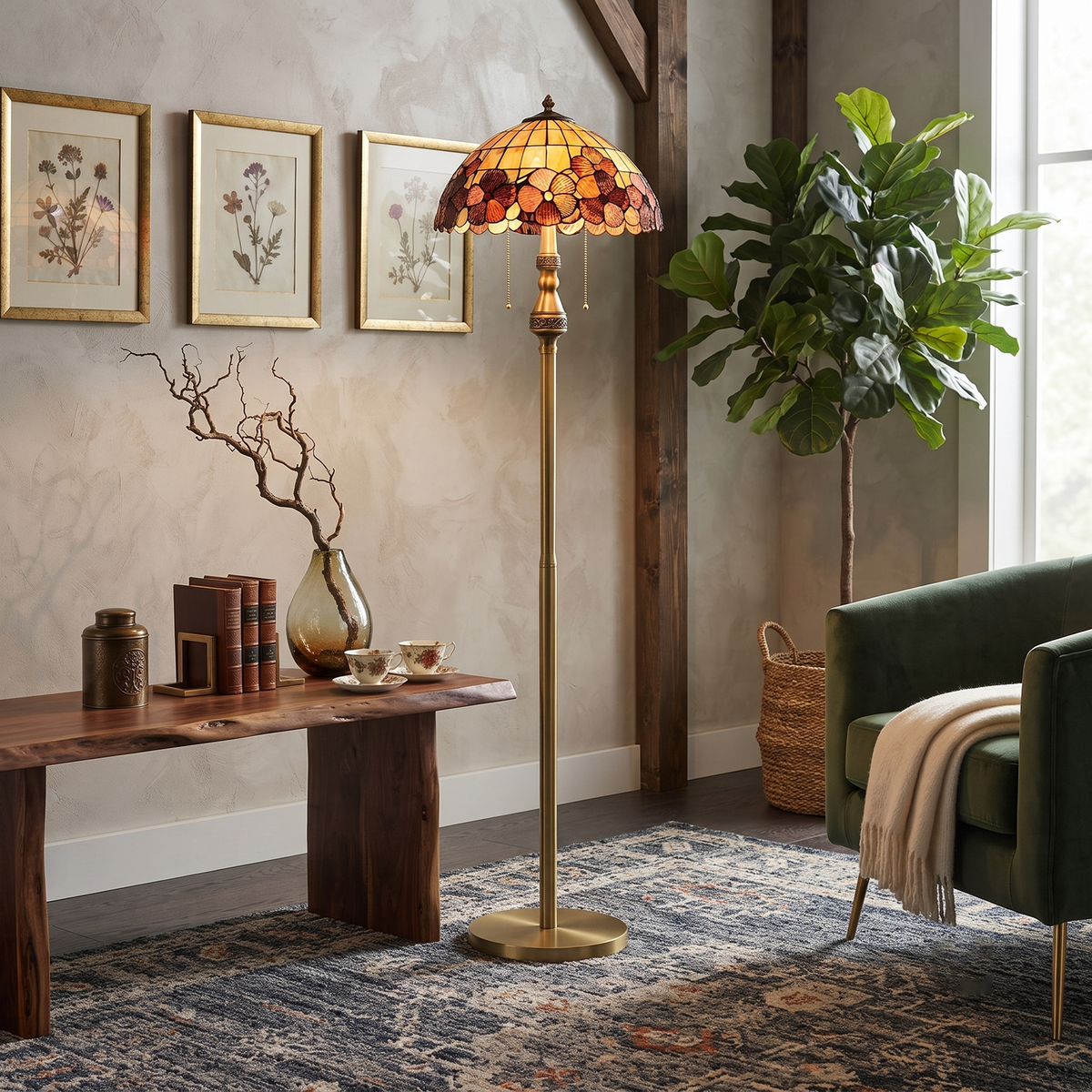 Inlay Shell Floor Lamp for Living Room light fixture by AUVIELIGHT