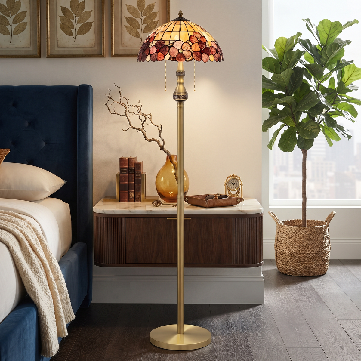 Inlay Shell Floor Lamp for Living Room light fixture by AUVIELIGHT