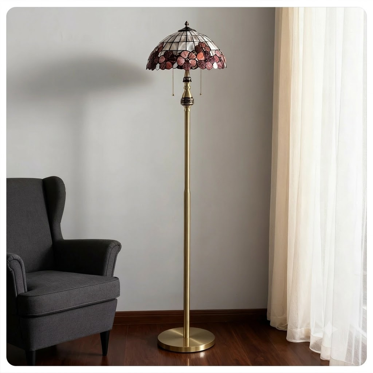 Inlay Shell Floor Lamp for Living Room light fixture by AUVIELIGHT