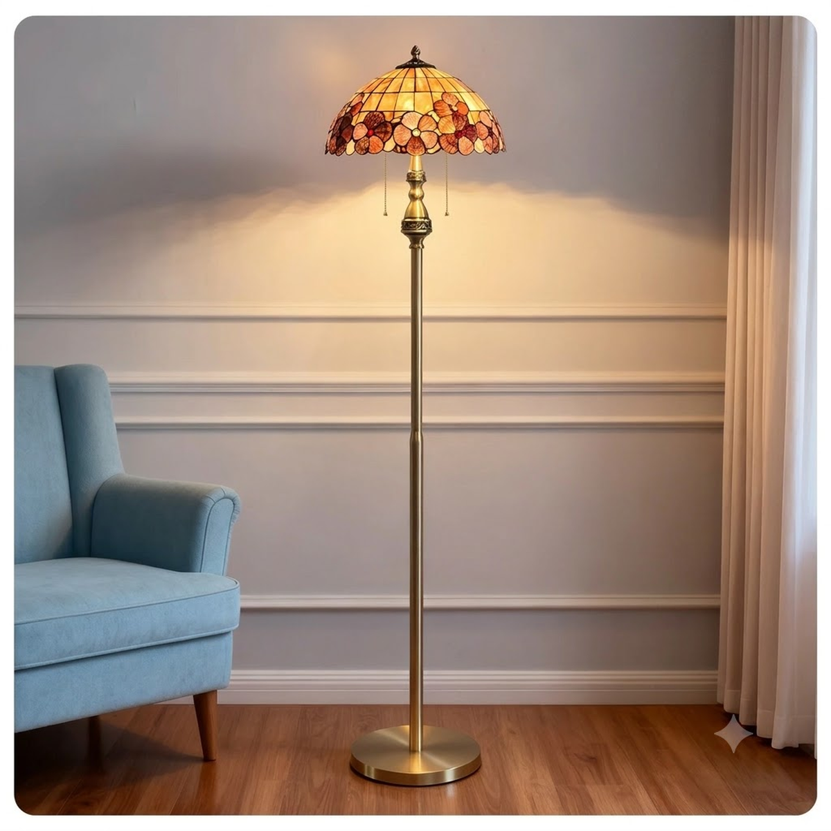 Inlay Shell Floor Lamp for Living Room light fixture by AUVIELIGHT