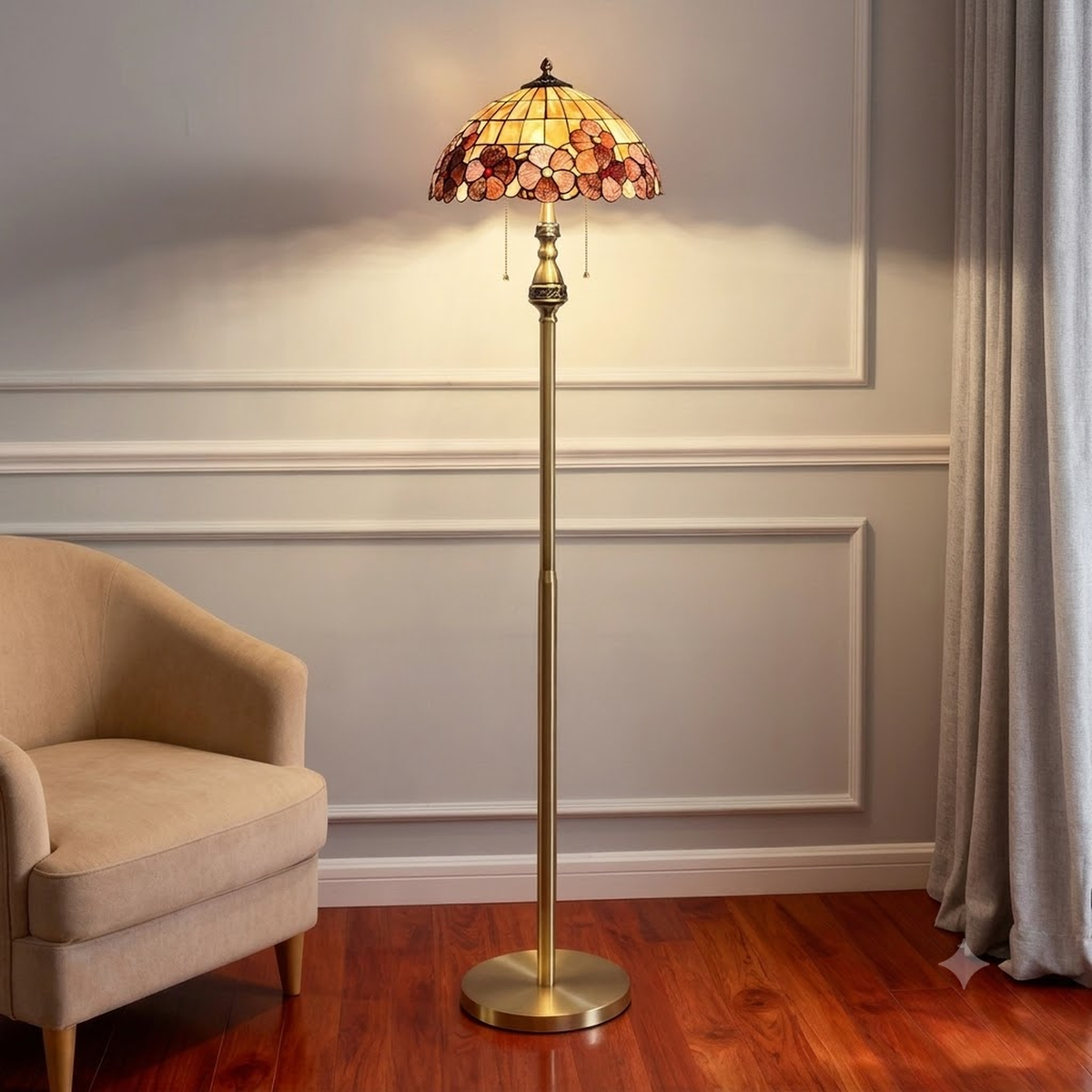 Inlay Shell Floor Lamp for Living Room light fixture by AUVIELIGHT