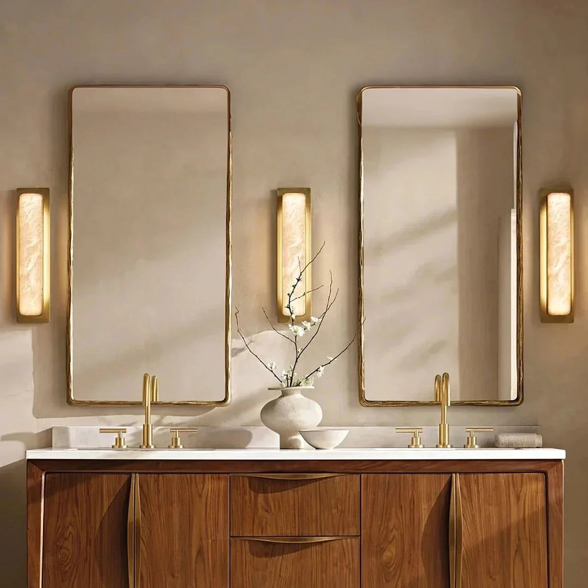 Inset Wall Sconce in alabaster for Hallway light fixture by AUVIELIGHT
