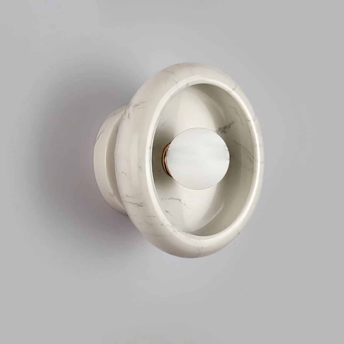 Jade Wall Sconce in marble for Hallway by AUVIELIGHT, ∅ 9.8"xH5.1" / White marble