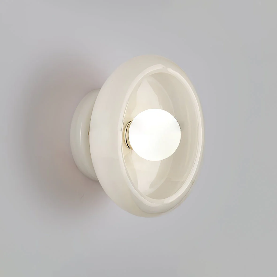Jade Wall Sconce in marble for Hallway by AUVIELIGHT, ∅ 9.8"xH5.1" / White jade