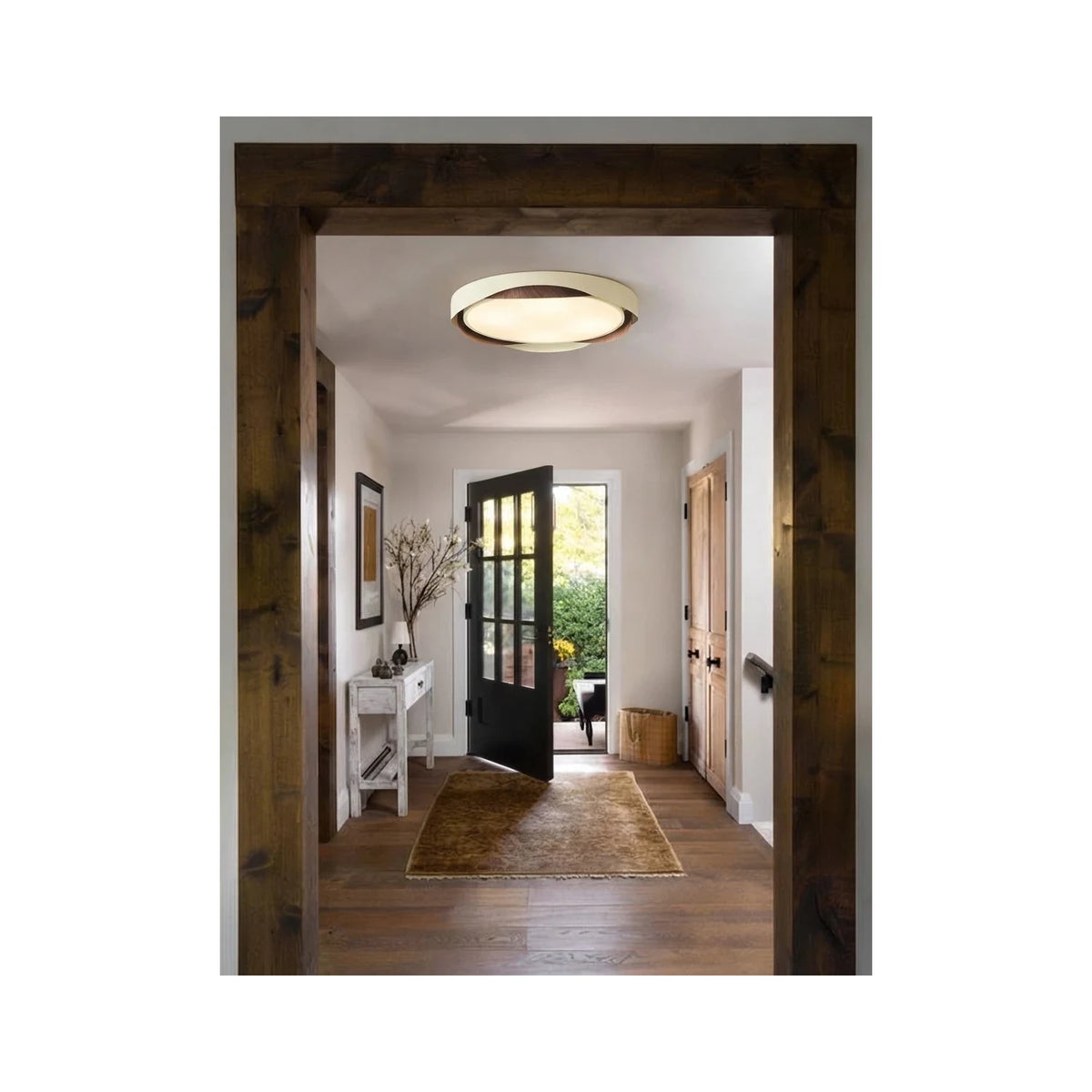 JapandiCurve Dual-Ring Wood Ceiling Lamp light fixture by AUVIELIGHT