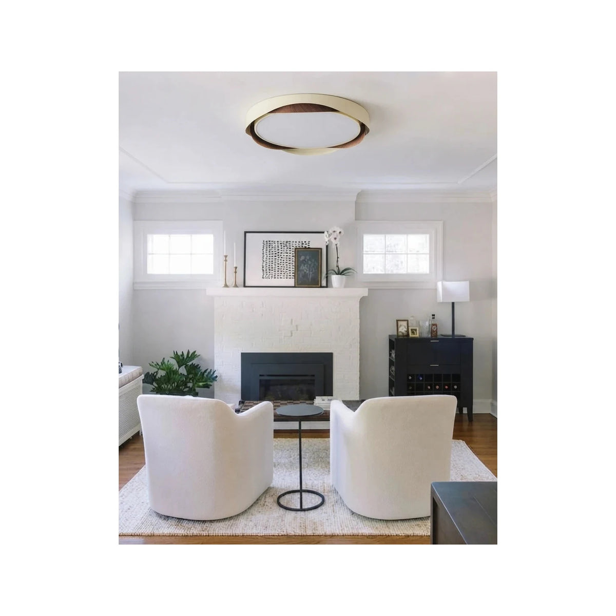 JapandiCurve Dual-Ring Wood Ceiling Lamp light fixture by AUVIELIGHT