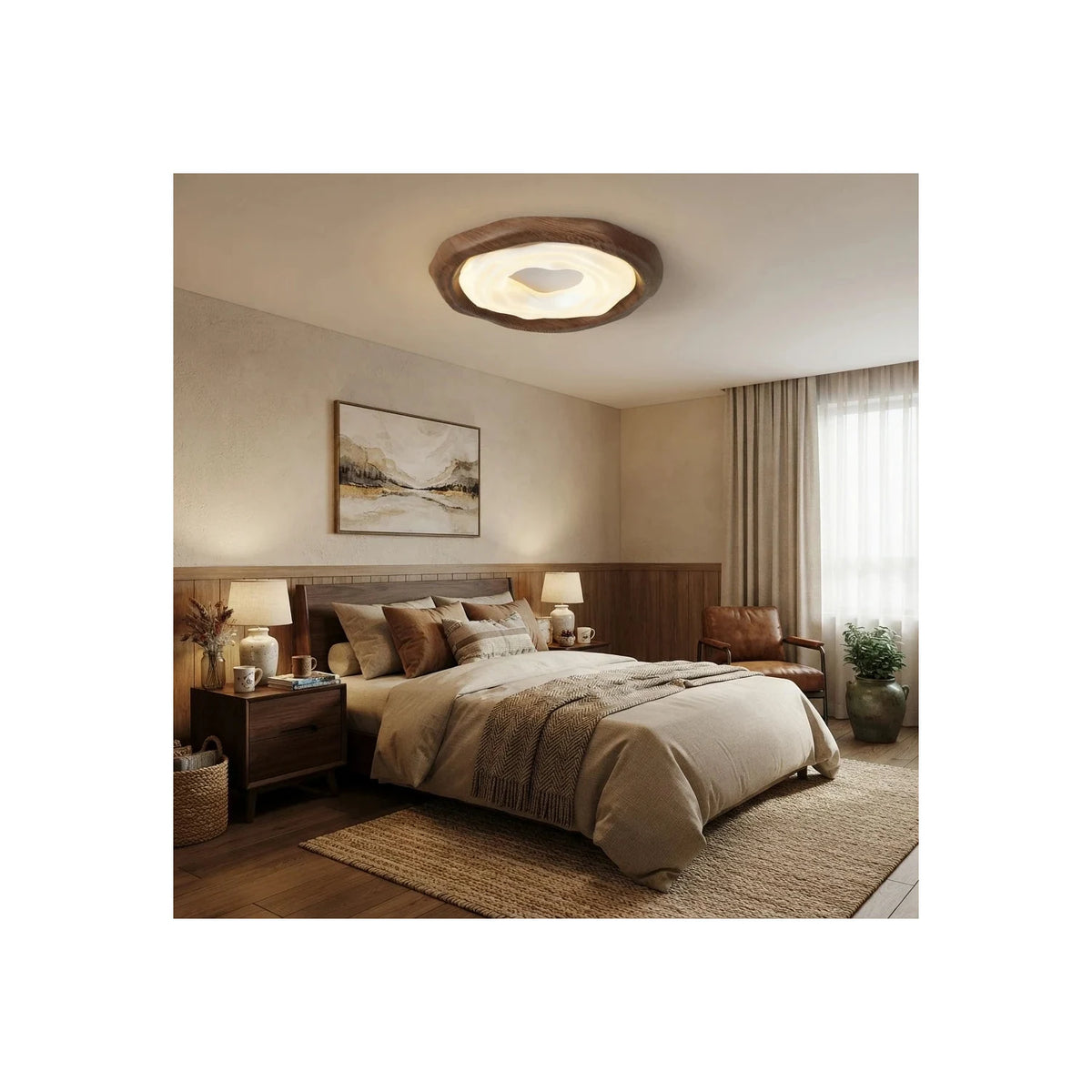 JapandiZen Ripple Ring Wood Ceiling Fixture light fixture by AUVIELIGHT