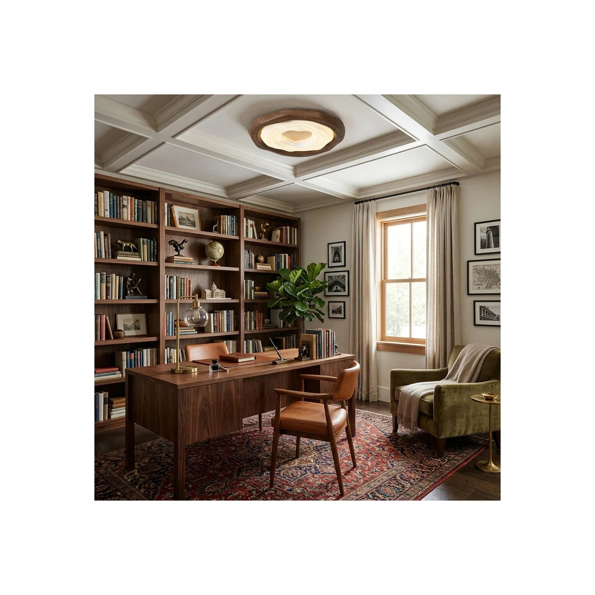 JapandiZen Ripple Ring Wood Ceiling Fixture light fixture by AUVIELIGHT