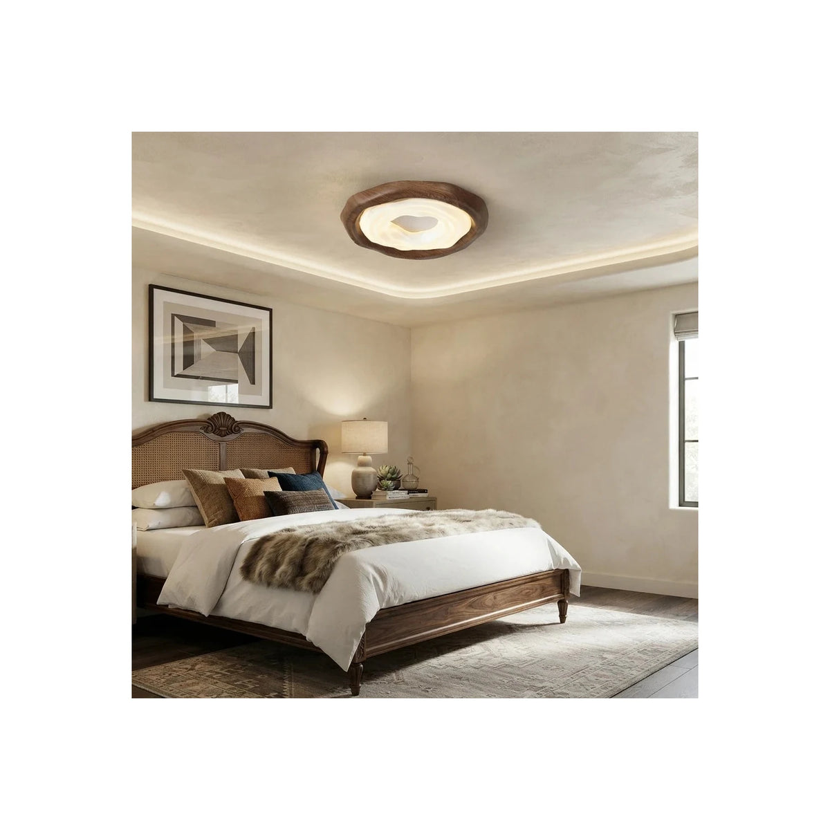JapandiZen Ripple Ring Wood Ceiling Fixture light fixture by AUVIELIGHT