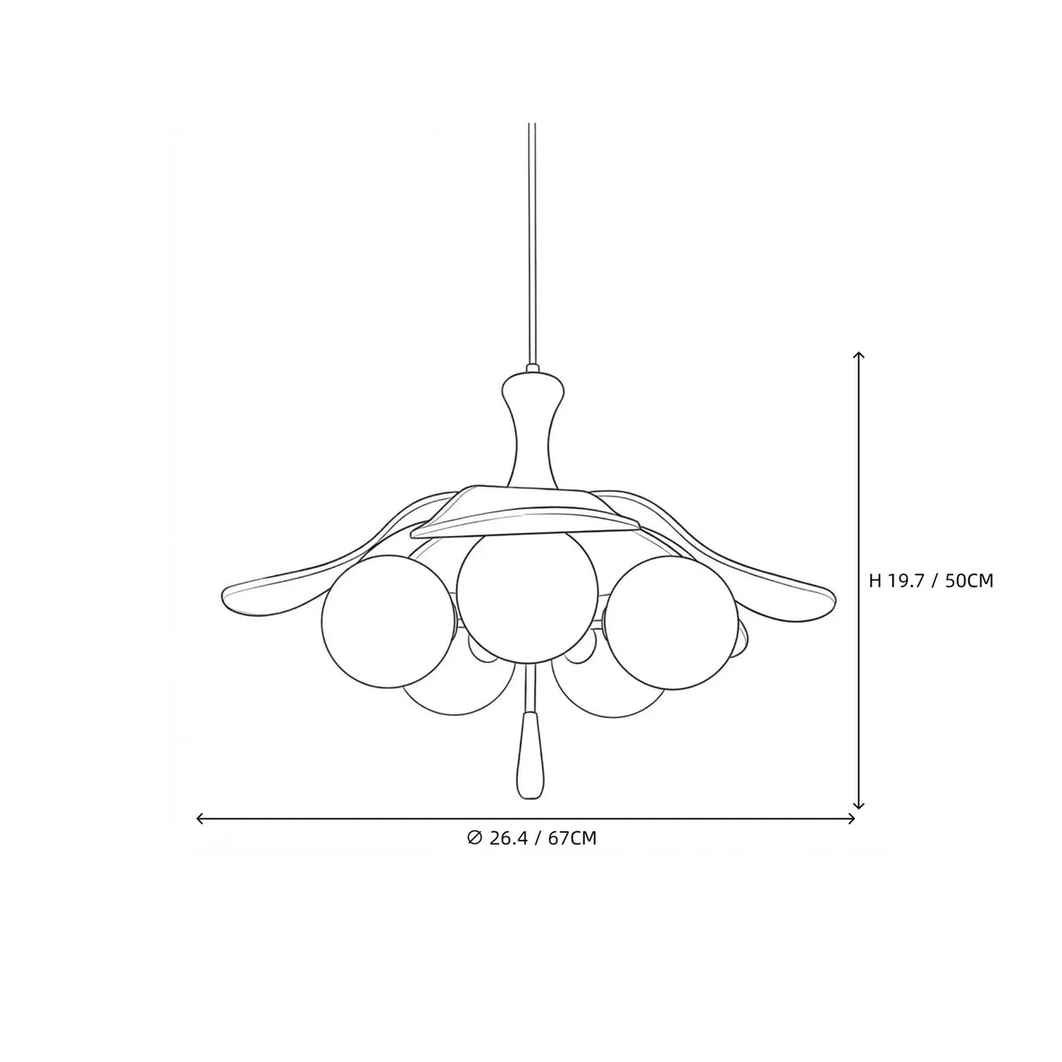 Japanese Wabi-Sabi Wooden Lotus Flower Chandelier light fixture by AUVIELIGHT