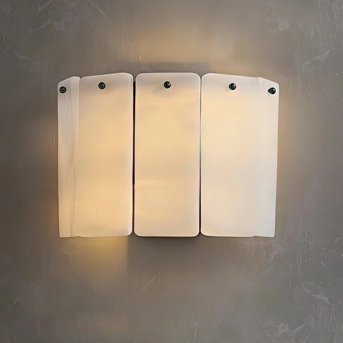 Kallos Wall Sconce in alabaster for Hallway light fixture by AUVIELIGHT, ∅ 6.3" x W 10.2" x H 7.9" / White