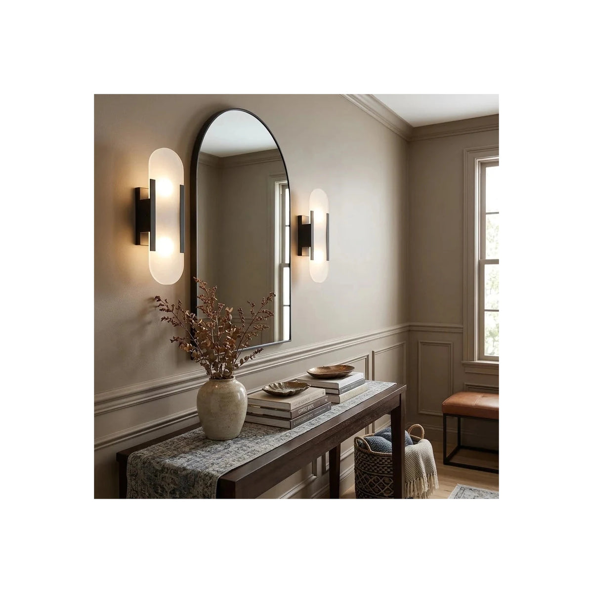 Kanso Capsule Alabaster Wall Sconce light fixture by AUVIELIGHT