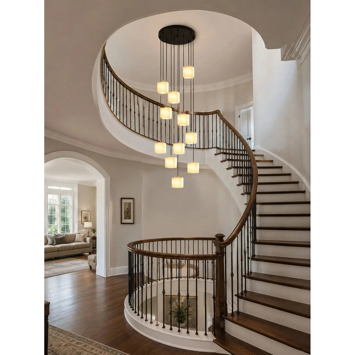 Kube Alabaster Mini Pendant Light by AUVIELIGHT