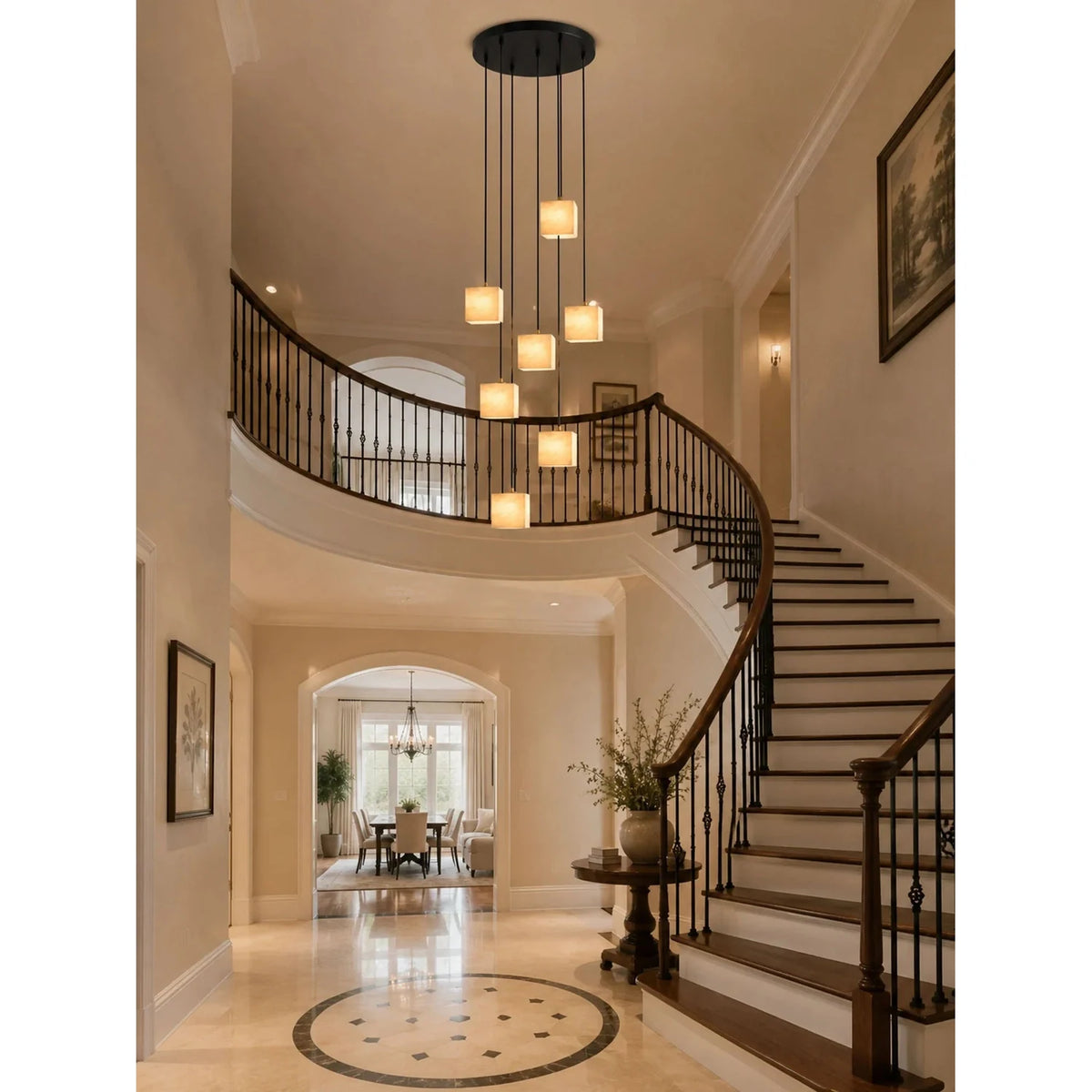 Kube Alabaster Mini Pendant Light by AUVIELIGHT