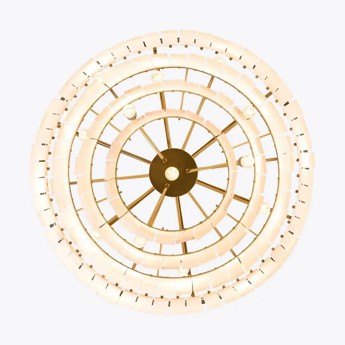 Layered Drum Chandelier in alabaster for Dining Room light fixture by AUVIELIGHT