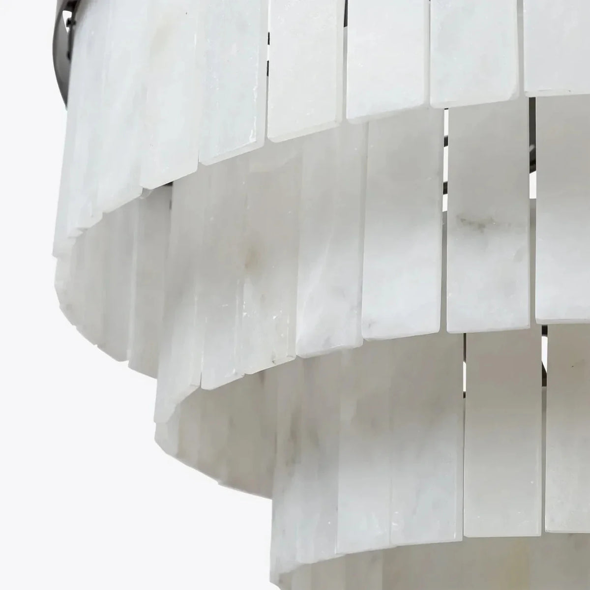 Layered Drum Chandelier in alabaster for Dining Room light fixture by AUVIELIGHT